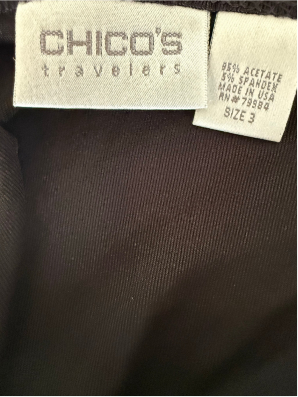Chico's Travelers Tank Top Black Red Gold Patterned sz 16 (Chico’s sz 3) - Picture 6 of 7